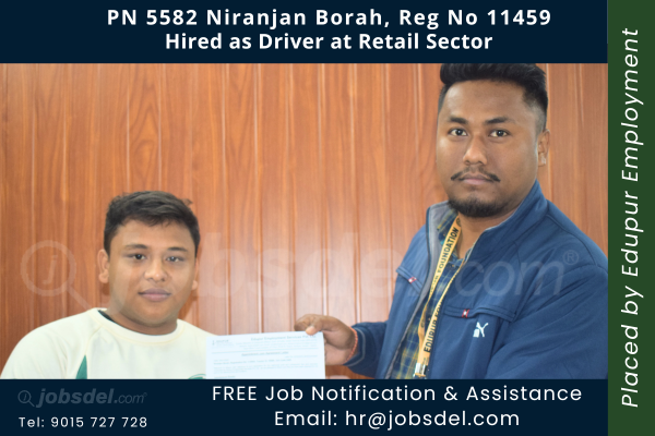 Niranjan Borah Hired as Driver at Retail Sector