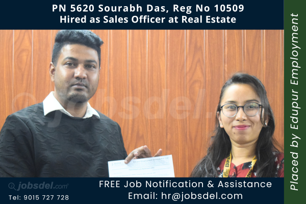 Sourabh Das Hired as Sales Officer at Real Estate