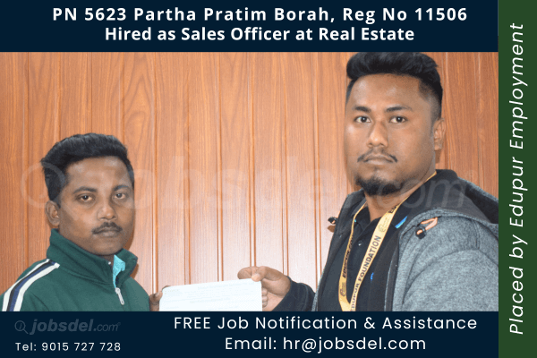 Partha Pratim Borah Hired as Sales Officer at Real Estate