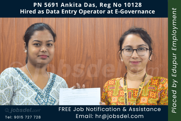 Ankita Das Hired as Data Entry Operator