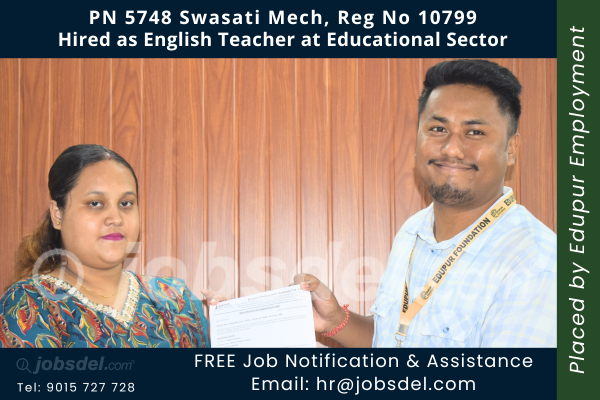 Swasati Mech Hired as English Teacher at Educational Sector