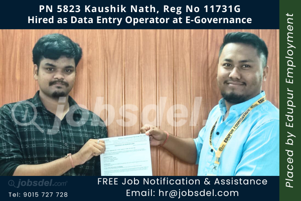 Kaushik Nath Hired as Data Entry Operator at E-Governance