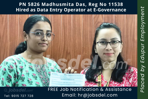 Madhusmita Das Hired as Data Entry Operator at E-Governance