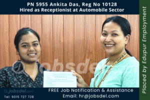 Ankita Das Hired as Receptionist at Automobile Sector