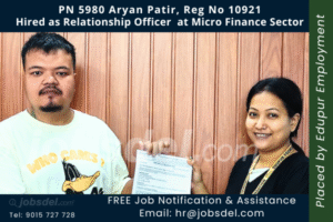 Aryan Patir Hired as Relationship Officer at Micro Finance Sector