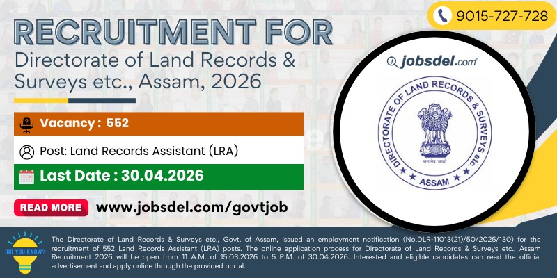 Land Records Assistant (LRA) Recruitment 2026