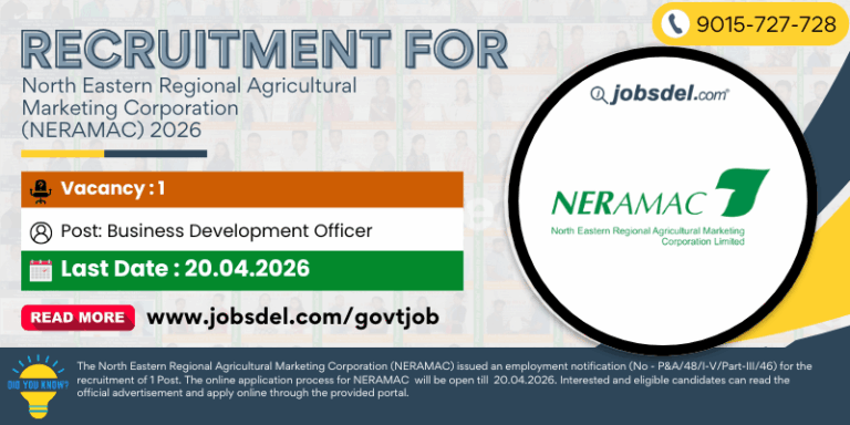 Recruitment For North Eastern Regional Agricultural Marketing Corporation (NERAMAC) Business Development Officer 2026