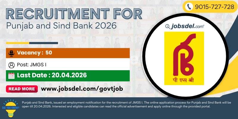 Recruitment For Punjab and Sind Bank 2026