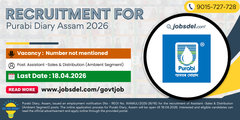 Recruitment For Purabi Diary 2026