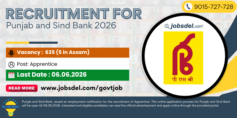 Recruitment of Apprentices for Punjab & Sind Bank 2026