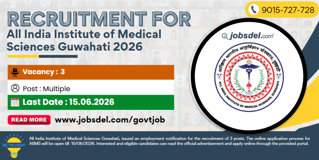 Recruitment for AIIMS Guwahati 2026