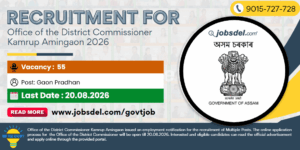 Recruitment for the Office of the District Commissioner Kamrup : Amingaon (Land Revenue Branch) Assam 2026