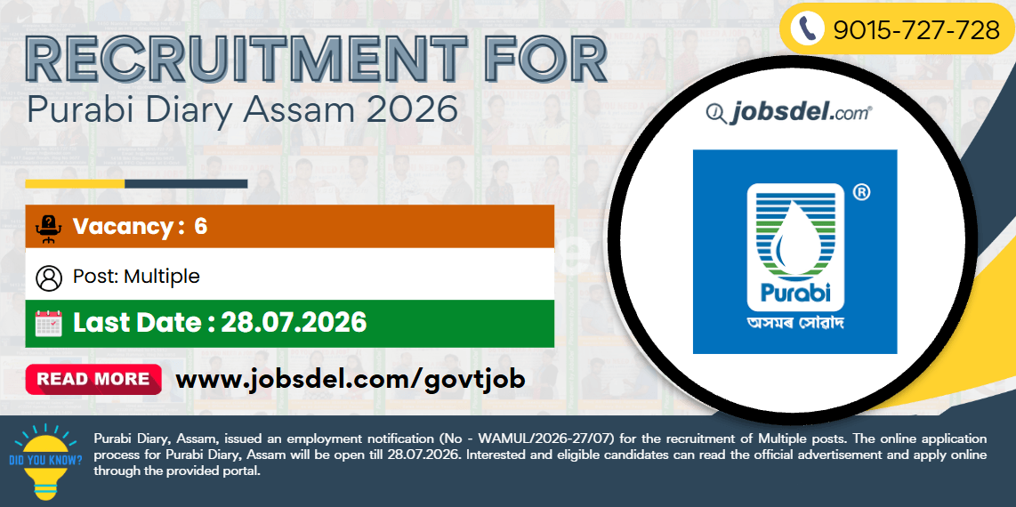 Recruitment for Purabi Dairy 2026