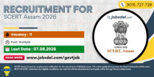 Recruitment for SCERT Assam 2026